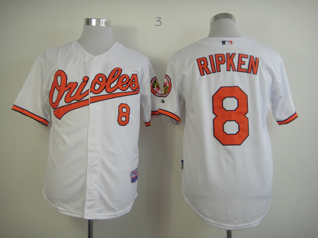Men Baltimore Orioles #8 Cal Ripken White MLB Jerseys